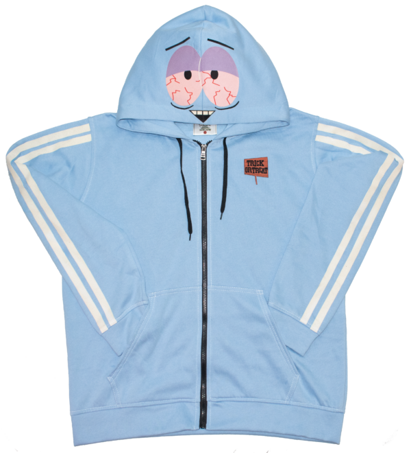 TOTs ZIP UP HOODIE BLUE WITH WHITE LINES